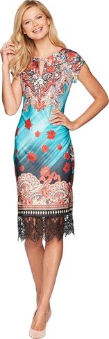 Women's Cap Sleeve Clasp Front Closure Sheath Dress in Saudi Arabia