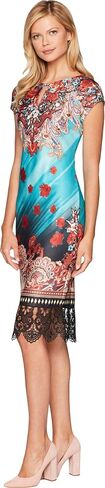 Women's Cap Sleeve Clasp Front Closure Sheath Dress in Saudi Arabia