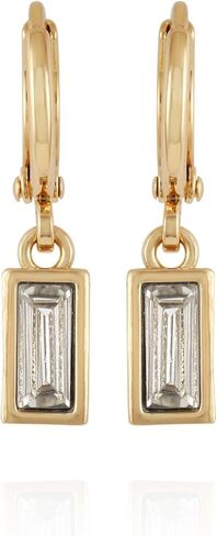 اقراط هوجي المتدلية من الزجاج مقاس واحد من النحاس والزركونيا المكعب, One Size, نحاس أصفر, مكعب زركونيا in Kuwait