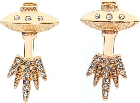 أقراط UFO للنساء، مكعب زركونيا ذهبية سبيسفينة فضاء متدلى لا يسبب الحساسية، أقراط فضاء مجوهرات الكوكب هدايا مضحكة للبنات, معدن, غير معروف in Kuwait