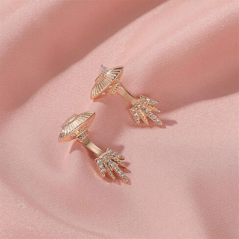 أقراط UFO للنساء، مكعب زركونيا ذهبية سبيسفينة فضاء متدلى لا يسبب الحساسية، أقراط فضاء مجوهرات الكوكب هدايا مضحكة للبنات, معدن, غير معروف in Kuwait