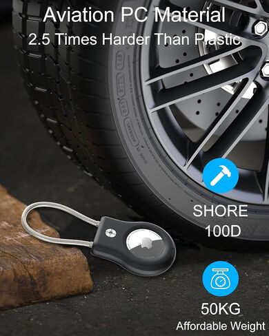 SCALLOP for Airtag (1st & 2nd Gen) Keychain Holder with Wire Cable, Secure Lock Airtag Holder,360°Protective Air Tag Case Holder for Key Chain,Key Ring,Car Keys,Luggage Compatible Apple Air tag in Kuwait