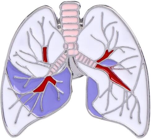 Lung Enamel Pin Organ Brooches Lapel Badges Medical Brooches Cartoon Oil Drop Brooches Lapel Badge Jewelry Gift for Medical Doctor Nurse Women Girls Graduation Student, Metal, no gemstone in Kuwait