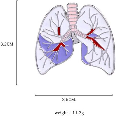 Lung Enamel Pin Organ Brooches Lapel Badges Medical Brooches Cartoon Oil Drop Brooches Lapel Badge Jewelry Gift for Medical Doctor Nurse Women Girls Graduation Student, Metal, no gemstone in Kuwait