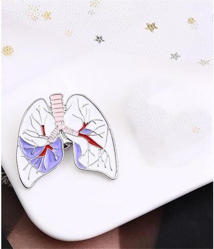 Lung Enamel Pin Organ Brooches Lapel Badges Medical Brooches Cartoon Oil Drop Brooches Lapel Badge Jewelry Gift for Medical Doctor Nurse Women Girls Graduation Student, Metal, no gemstone in Kuwait