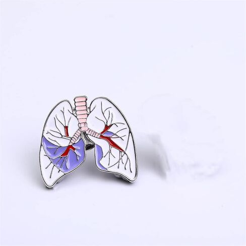 Lung Enamel Pin Organ Brooches Lapel Badges Medical Brooches Cartoon Oil Drop Brooches Lapel Badge Jewelry Gift for Medical Doctor Nurse Women Girls Graduation Student, Metal, no gemstone in Kuwait
