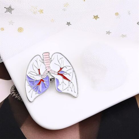 Lung Enamel Pin Organ Brooches Lapel Badges Medical Brooches Cartoon Oil Drop Brooches Lapel Badge Jewelry Gift for Medical Doctor Nurse Women Girls Graduation Student, Metal, no gemstone in Kuwait