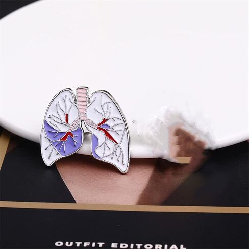 Lung Enamel Pin Organ Brooches Lapel Badges Medical Brooches Cartoon Oil Drop Brooches Lapel Badge Jewelry Gift for Medical Doctor Nurse Women Girls Graduation Student, Metal, no gemstone in Kuwait