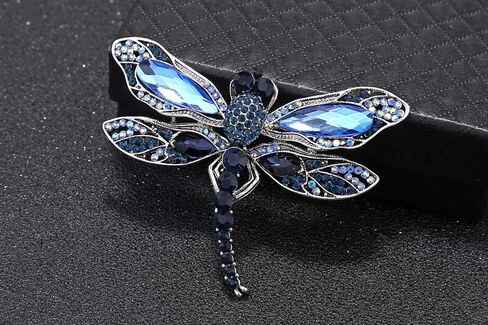 Xjoyous Dragonfly Rhinestone Pins Brooches for Women Fashion Jewelry Vintage Metal Crystal Pins and Brooch Accessories in Saudi Arabia
