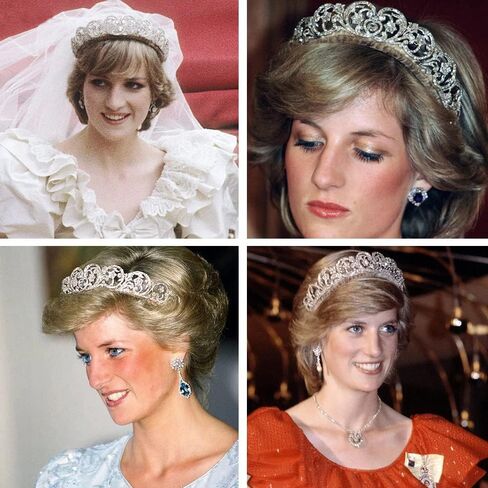 Aoligrace Cubic Zirconia Princess Diana Tiaras and Crowns Luxury European Royal Quinceanera Headpiece Bridal Hair Accessories in Saudi Arabia