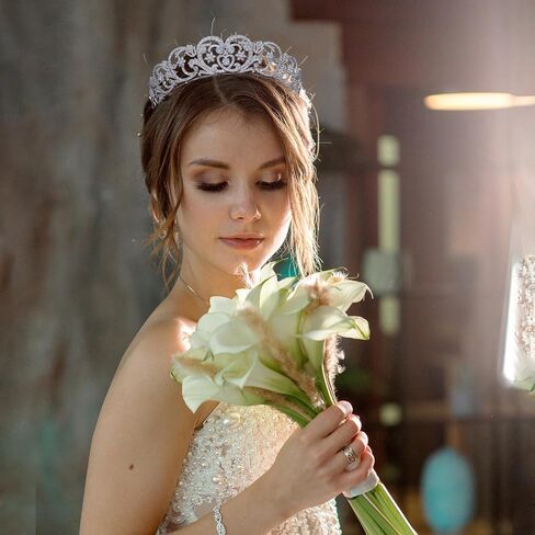 Aoligrace Cubic Zirconia Princess Diana Tiaras and Crowns Luxury European Royal Quinceanera Headpiece Bridal Hair Accessories in Saudi Arabia