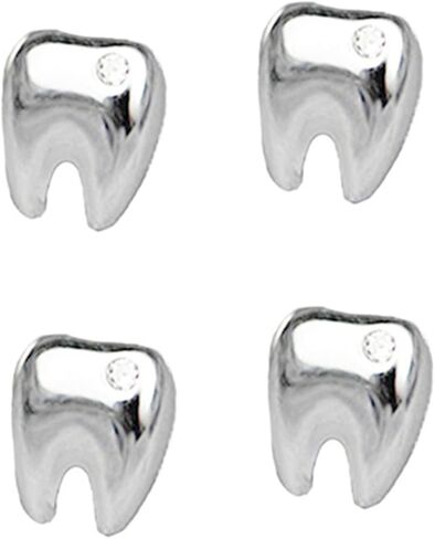 2 Pairs Cute Tooth Stud Earrings for Women Men Fashion Funny Tiny Crystal Tooth Earrings Set Jewelry for Gift Dental Student Dentist Dental Assistant Gift in Saudi Arabia