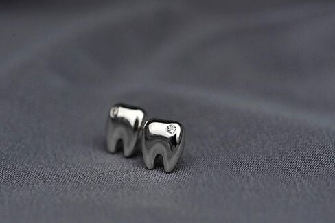 2 Pairs Cute Tooth Stud Earrings for Women Men Fashion Funny Tiny Crystal Tooth Earrings Set Jewelry for Gift Dental Student Dentist Dental Assistant Gift in Saudi Arabia