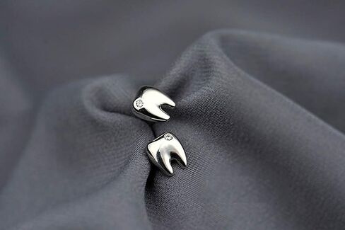 2 Pairs Cute Tooth Stud Earrings for Women Men Fashion Funny Tiny Crystal Tooth Earrings Set Jewelry for Gift Dental Student Dentist Dental Assistant Gift in Saudi Arabia