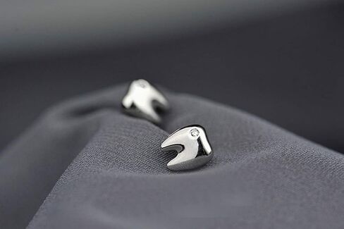 2 Pairs Cute Tooth Stud Earrings for Women Men Fashion Funny Tiny Crystal Tooth Earrings Set Jewelry for Gift Dental Student Dentist Dental Assistant Gift in Saudi Arabia