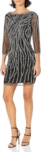 فستان كوكتيل قصير ضيق مزين بالخرز بالكامل من J Kara in Kuwait