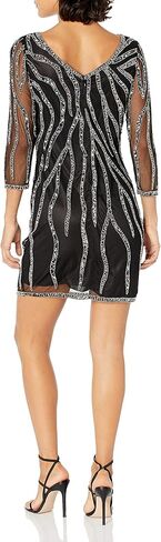 فستان كوكتيل قصير ضيق مزين بالخرز بالكامل من J Kara in Kuwait