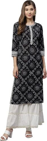 ياش جاليري طقم كورتا بالازو مخطط بنقشة الزهور من القطن للنساء in Kuwait