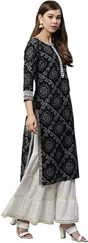 ياش جاليري طقم كورتا بالازو مخطط بنقشة الزهور من القطن للنساء in Kuwait