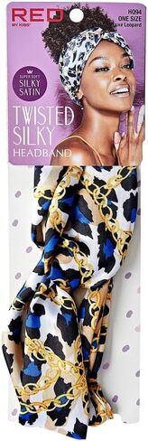 Red by Kiss Silky Headband for Women Twist Knotted Silky Hair Bands Turban (Leopard) in Saudi Arabia