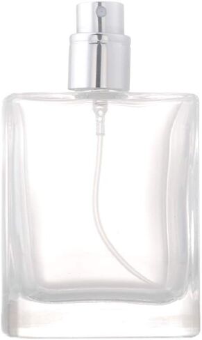 زجاجة عطر Enslz 50 مل (1.69 أونصة) سميكة مربعة من زجاج الصوان قابلة لإعادة الملء، زجاجة فارغة مربعة محمولة لرذاذ الكولونيا مع أداة رش للسفر (أسود) in Kuwait