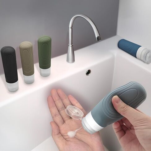 Travel Bottles for Toiletries, 5 Pcs Tsa Approved Toiletry Bottles Travel Size Bottles, 3oz Silicone Travel Size Containers, Leak Proof Shampoo and Conditioner Bottles Travel Accessories in Saudi Arabia