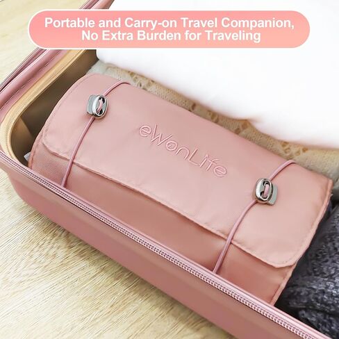 حقيبة مكياج للسفر من eWonLife، حقيبة أدوات الزينة للسفر للنساء، حقيبة مستحضرات التجميل 4 في 1 محمولة بسعة كبيرة، حقيبة مكياج قابلة للفصل، منظم مكياج مقاوم للماء وجيد التهوية (وردي) in Kuwait