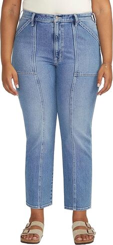Silver Jeans Co. Women's Plus Size Carpenter High Rise Straight Leg Pant in Saudi Arabia