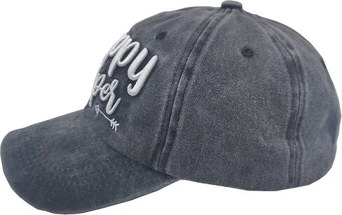 Embroidered Happy Camper Baseball Cap Distressed Dad Hat for Men Women in Kuwait