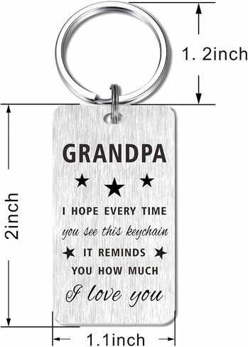 Gezxin Grandpa Gift for Men, Grandpa Fathers Day Keychain Gift from Grandchildren Granddaughter, My Grandpa Birthday Gift Ideas, Grandfather Christmas Xmas Valentines Wedding Grandparents Day Present in Saudi Arabia
