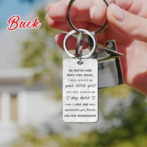 Gezxin Grandpa Gift for Men, Grandpa Fathers Day Keychain Gift from Grandchildren Granddaughter, My Grandpa Birthday Gift Ideas, Grandfather Christmas Xmas Valentines Wedding Grandparents Day Present in Saudi Arabia