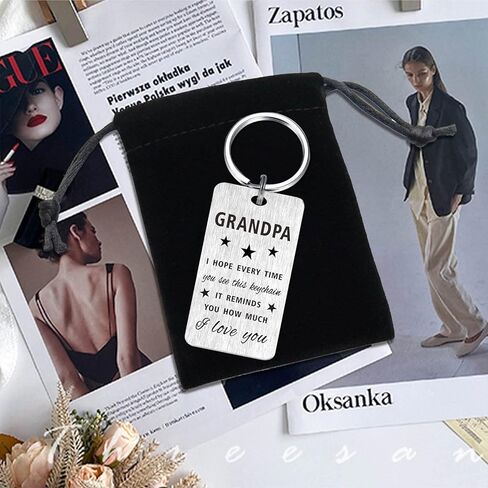 Gezxin Grandpa Gift for Men, Grandpa Fathers Day Keychain Gift from Grandchildren Granddaughter, My Grandpa Birthday Gift Ideas, Grandfather Christmas Xmas Valentines Wedding Grandparents Day Present in Saudi Arabia