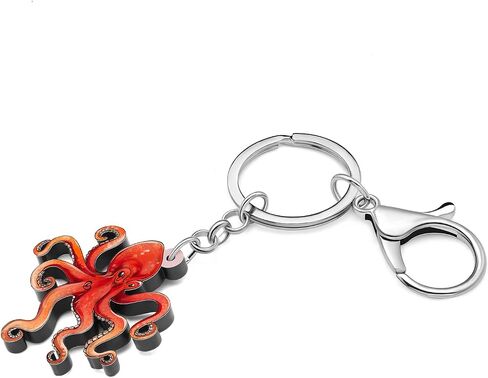 Acrylic Jellyfish Octopus Keychains Ocean Animals Car Key Ring Gifts for Women Girls Bag Charms Accessories in Saudi Arabia