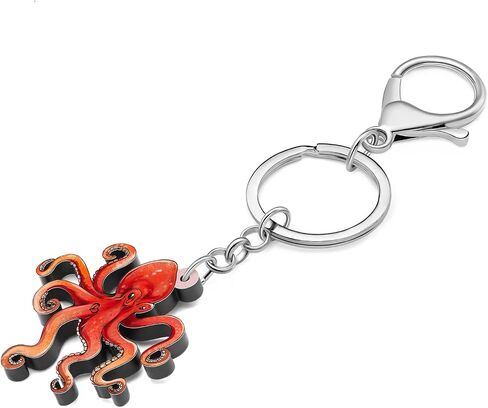 Acrylic Jellyfish Octopus Keychains Ocean Animals Car Key Ring Gifts for Women Girls Bag Charms Accessories in Saudi Arabia