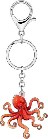 Acrylic Jellyfish Octopus Keychains Ocean Animals Car Key Ring Gifts for Women Girls Bag Charms Accessories in Saudi Arabia