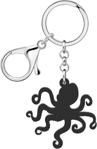 Acrylic Jellyfish Octopus Keychains Ocean Animals Car Key Ring Gifts for Women Girls Bag Charms Accessories in Saudi Arabia