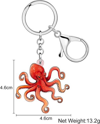 Acrylic Jellyfish Octopus Keychains Ocean Animals Car Key Ring Gifts for Women Girls Bag Charms Accessories in Saudi Arabia