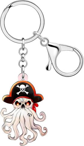 Acrylic Jellyfish Octopus Keychains Ocean Animals Car Key Ring Gifts for Women Girls Bag Charms Accessories in Saudi Arabia