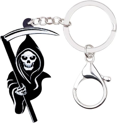 WEVENI Acrylic Halloween Sickle Grim Reaper Keychain Fashion Jewelry Women Girls Bag Wallet Charms in Kuwait