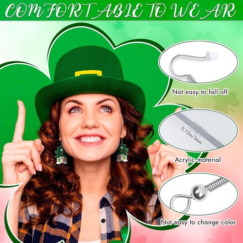 12 زوجًا من أقراط جنوم لعيد الحب للنساء عيد القديس باتريك عيد الفصح جنوم مجوهرات هدية للنساء والفتيات قلادة أكريليك قطرة متدلية طقم أقراط إكسسوارات مجوهرات in Kuwait