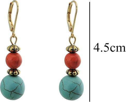 مجموعة أقراط COIRIS مكونة من 4 أزواج للنساء من أقراط متدلية بشراشيب أخضر زيتوني/أقراط مطرزة بالخرز in Kuwait