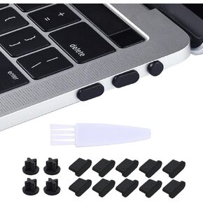 12 حزمة من غطاء قابس الغبار لجهاز MacBook Air 13.6 بوصة 15.3 بوصة M3 A3113 A3114 M2 A2681 A2941 M1 A2337 A2179 A1932، ماك بوك برو 14 بوصة 16 بوصة M3-M1 Pro/Max، ماك بوك برو 13 M1 M2 / Pro 15، USB C Anti المكونات الغبار