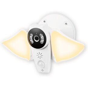 Outdoor Floodlight Camera 1 pack, WiFi 1080P Security Cam, PIR Motion Sensor Light with Siren Alarm, IP65 Waterproof, Colorful Night Vision, Dusk to Dawn, Two-Way Audio, 64GB MicroSD, Work with Alexa