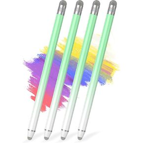 4 Pack Universal Stylus Pens for Touch Screens, High Sensitivity Fiber Tips, Compatible with Apple/iPhone/iPad/iOS/Android/Samsung Tablets (White Purple)