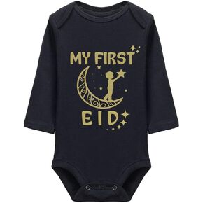 My First Eid Beautiful Print Long Sleeve Baby Unisex Bodysuit