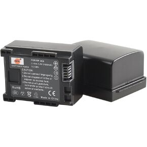 DSTE Replacement for 2X BP-808 Li-ion Battery Compatible Canon FS406 HFM400 HF100 HF M300 HF S100 HF S200 FS36 FS37 HF200 HFS11 HF100 HF20 HG21 Camera as BP-809 BP-819 BP-827