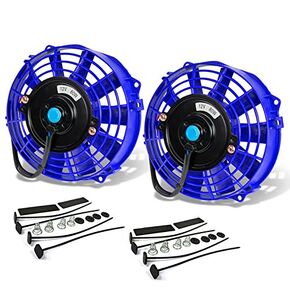DNA Motoring RAF-16-BL+FMK-X2 2Pcs 16" Inch Electric Radiator Cooling Fan kit (Blue)
