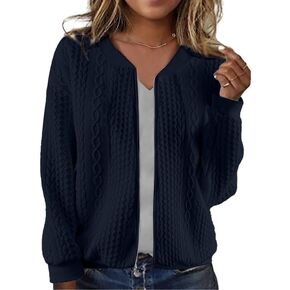 Zip Up Sweater for Women Casual Sweater Cardigan Outerwear Trendy Winter Jacket Coat