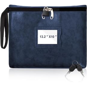Pink Notary Bag with Lock 13.2 x 10 Inches Notary Supplies Bag Locking Document Bag with Key Money Bank Deposit Bag with Zipper Leather Notary Bag for Storage Pouch File Passport Tablet Women
