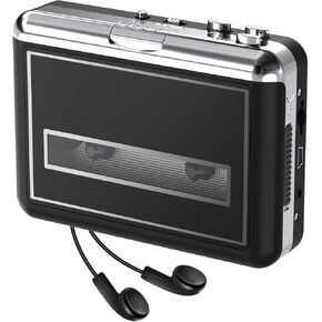 Cassette Tape Player Recorder Portable Walkman, Tapes to MP3 Digital Converter with Headphone, Retro Cassette Audio Music Player